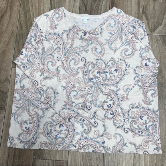 J. Jill  V Neck Dolman  Tunic Sweater XL Floral - Picture 10 of 12